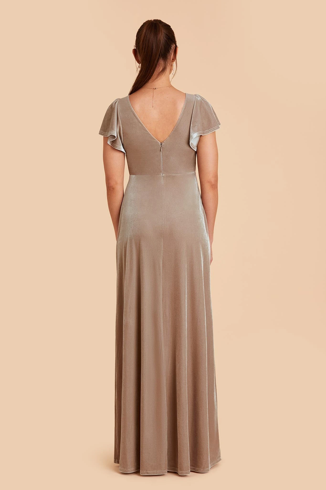 Hannah Velvet Dress - Taupe 8 Hannah Velvet Dress - Taupe - Image 6