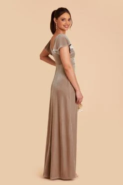 Hannah Velvet Dress - Taupe 12 Hannah Velvet Dress - Taupe -Cheap Plush Attire Store taupe hannah velvet bridesmaid dress 05