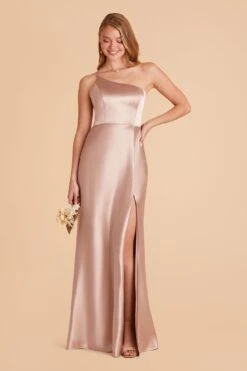 Kensie Shiny Satin Dress - Taupe