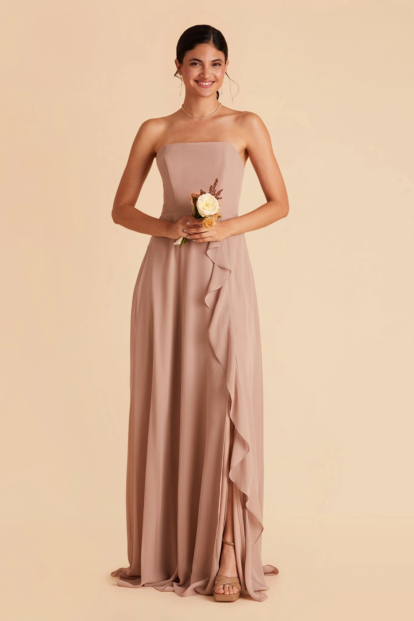 Winnie Convertible Chiffon Dress - Taupe 3 Winnie Convertible Chiffon Dress - Taupe