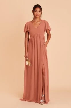 Hannah Empire Dress - Terracotta 11 Hannah Empire Dress - Terracotta -Cheap Plush Attire Store terracotta hannah bridesmaid dress 02