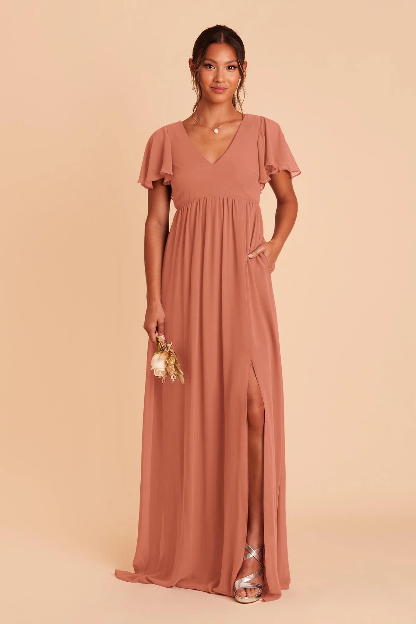 Hannah Empire Dress - Terracotta 5 Hannah Empire Dress - Terracotta - Image 3