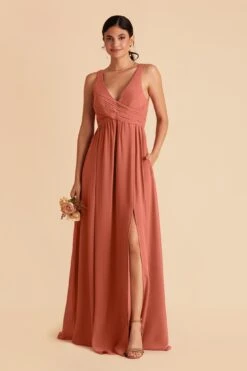 Laurie Empire Dress - Terracotta 14 Laurie Empire Dress - Terracotta -Cheap Plush Attire Store terracotta laurie slit bridesmaid dress 03