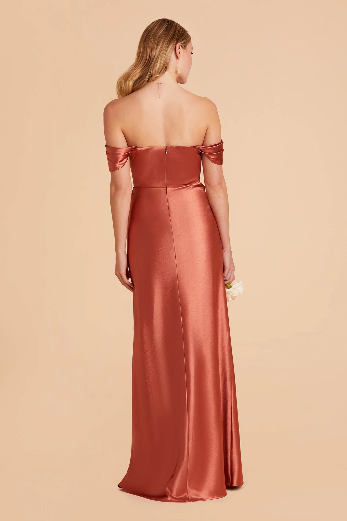 Mia Shiny Satin Convertible Dress - Terracotta 12 Mia Shiny Satin Convertible Dress - Terracotta - Image 10