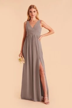 Laurie Empire Dress - Toffee -Cheap Plush Attire Store toffee laurie convertible slit bridesmaid dress 02