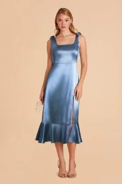 Eugenia Shiny Satin Convertible Midi Dress - Twilight 14 Eugenia Shiny Satin Convertible Midi Dress - Twilight -Cheap Plush Attire Store twilight eugenia convertible satin bridesmaid dress 02