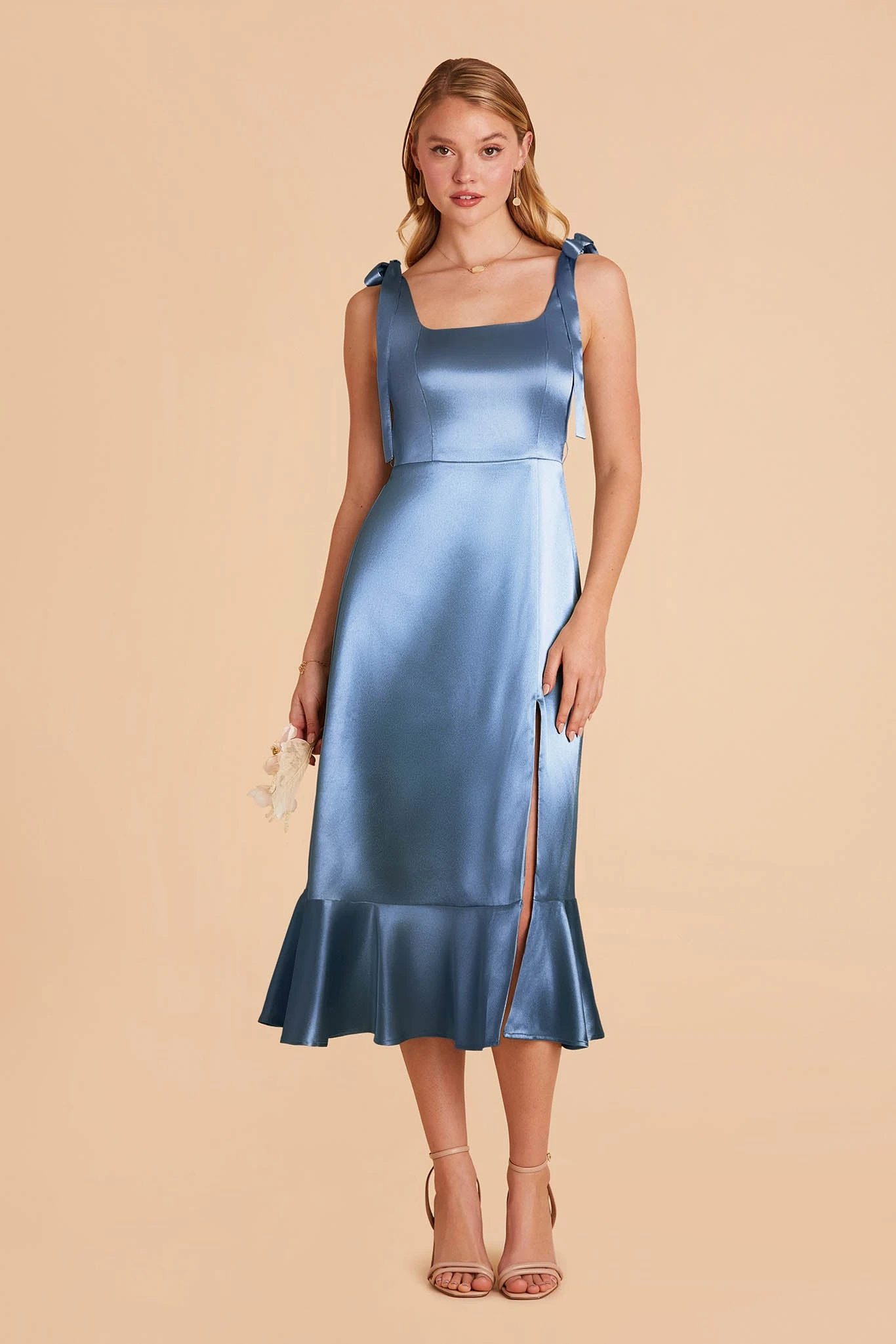 Eugenia Shiny Satin Convertible Midi Dress - Twilight 5 Eugenia Shiny Satin Convertible Midi Dress - Twilight - Image 3