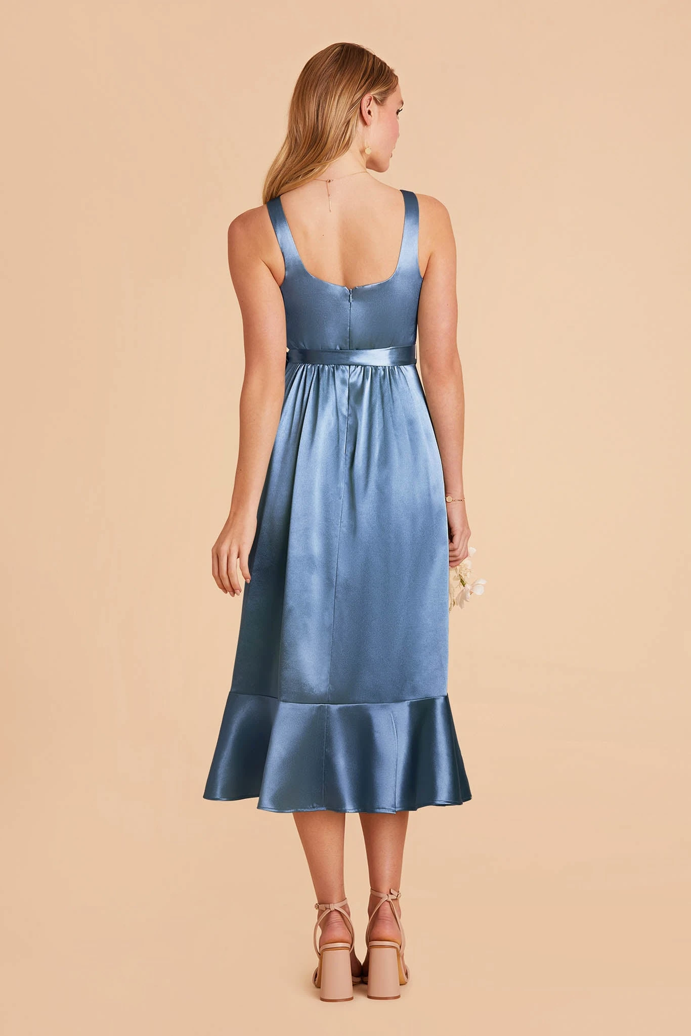 Eugenia Shiny Satin Convertible Midi Dress - Twilight 8 Eugenia Shiny Satin Convertible Midi Dress - Twilight - Image 6